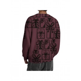 Men'S Winter Coat & T-Shirt - Long Sleeve Round Neck Thermal Base Layer, Olive Green with All-Over Print, Regular Fit Casual & Formal Wear, Warm Layering Top for Cold Weather, Versatile Everyday & Formal Outfits, Durable & Comfortable Men'S Fashion