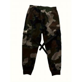 Men'S 3D Printed Camouflage Hoodie - Durable Blend Lightweight Pullover with Adjustable Hood, Long Sleeve Casual Streetwear Sweatshirt for Outdoor Activities & Casual Attire, All-Season Comfortable Men'S Fashion Apparel (Green/Brown), Plus Size