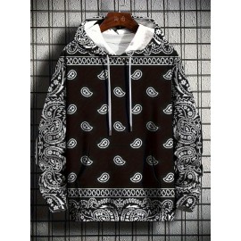 Men's Plus Size Hoodie - Soft Stretch Fabric Pullover Sweatshirt with Drawstring Hood & Front Pocket, Black with White-eye design - Regular Fit Long Sleeve Urban streetwear for Big & Tall Men - Machine Washable Everyday & Party Outfits, PLUS SIZE