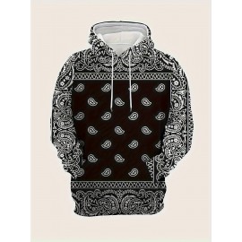 Men's Plus Size Hoodie - Soft Stretch Fabric Pullover Sweatshirt with Drawstring Hood & Front Pocket, Black with White-eye design - Regular Fit Long Sleeve Urban streetwear for Big & Tall Men - Machine Washable Everyday & Party Outfits, PLUS SIZE