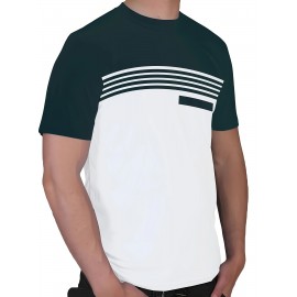3pcs Men'S Casual Crew Neck Short Sleeve T-Shirts - Light Gray with White Horizontal Stripes, Regular Fit, Slight Stretch Fabric, Stylish Black Watch Accessories, Casual Attire|Striped Tee|Stretchy Fabric, PLUS SIZE