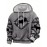 Men'S 3D Digital Print Moose & Reindeer Animal Pattern Hooded Sweatshirt - Winter Warmth Loose Fit Zipper Pullover, Grey & Retro Streetwear with Fur-Like Collar, Casual Long Sleeve Sweater for Autumn and Winter Outdoor Activities, Plus Size