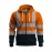 Men's Neon Green/Orange/Gray Full-Zip Hooded Jacket - Heavy-Duty Zipper Closure, Loose-Fit Casual Coat for Gym, Hiking & Urban Streetwear - Machine Washable Spring/Fall Outerwear with Hood (Neck Collar) - -First Color Block Design, PLUS SIZE