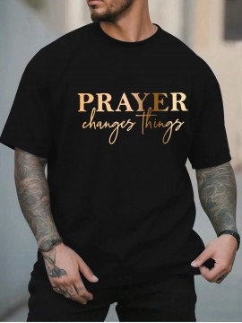Men's Oversized Big & Tall Light Grey T-Shirt with Inspirational 