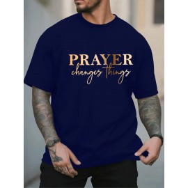 Men's Oversized Big & Tall Light Grey T-Shirt with Inspirational 